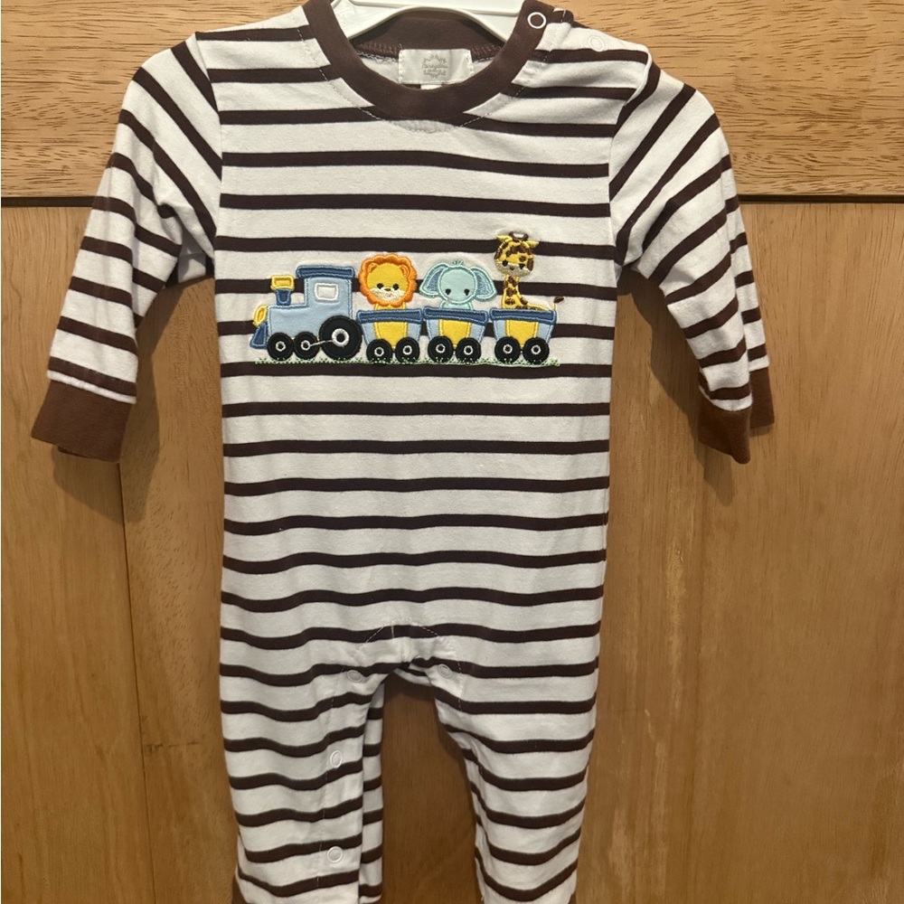 Honeydew Intimates Brown and White Striped Kids Footie
